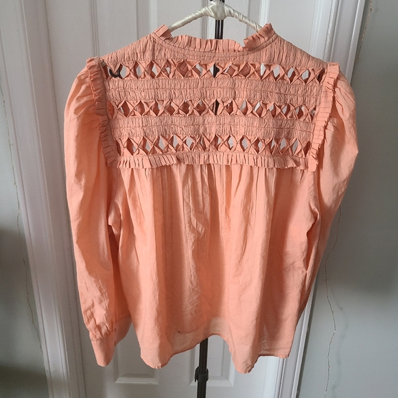 Anthropologie cotton puff sleeve blouse - Picture 2 of 5